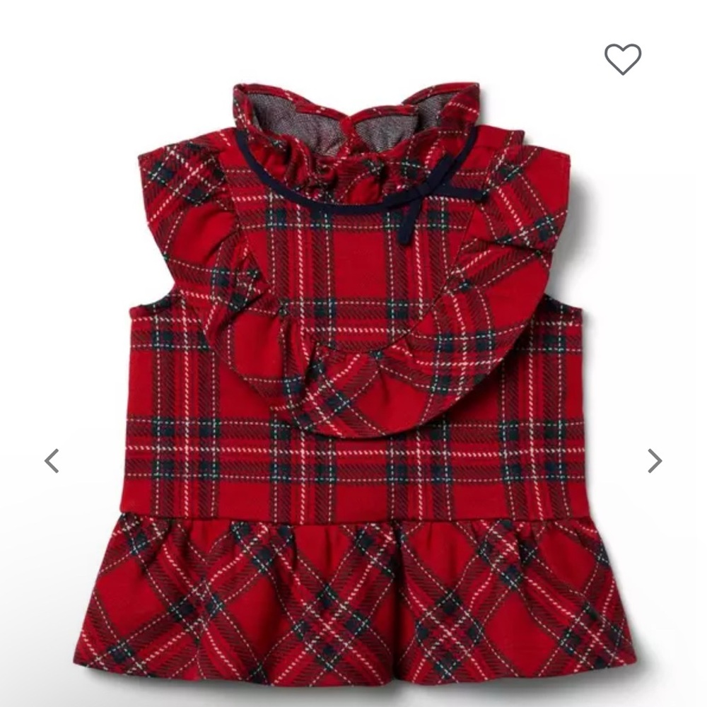 Janie and Jack Red Plaid Ruffle Blouse